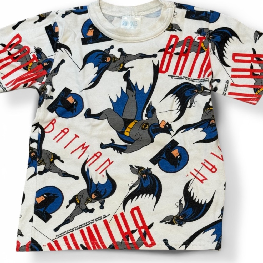 Vintage Batman long eddies Short sleeve sleep shirt all over print small 6 7